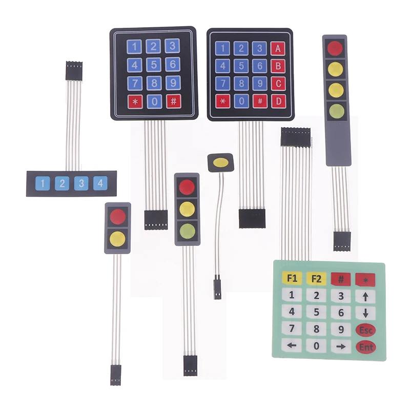 1Pcs 1*2 3 4 Key Button Membrane Switch 3*4 4X5 Matrix Array Keyboard 1X6 Keypad With LED Control Panel Pad DIY Kit For Arduino