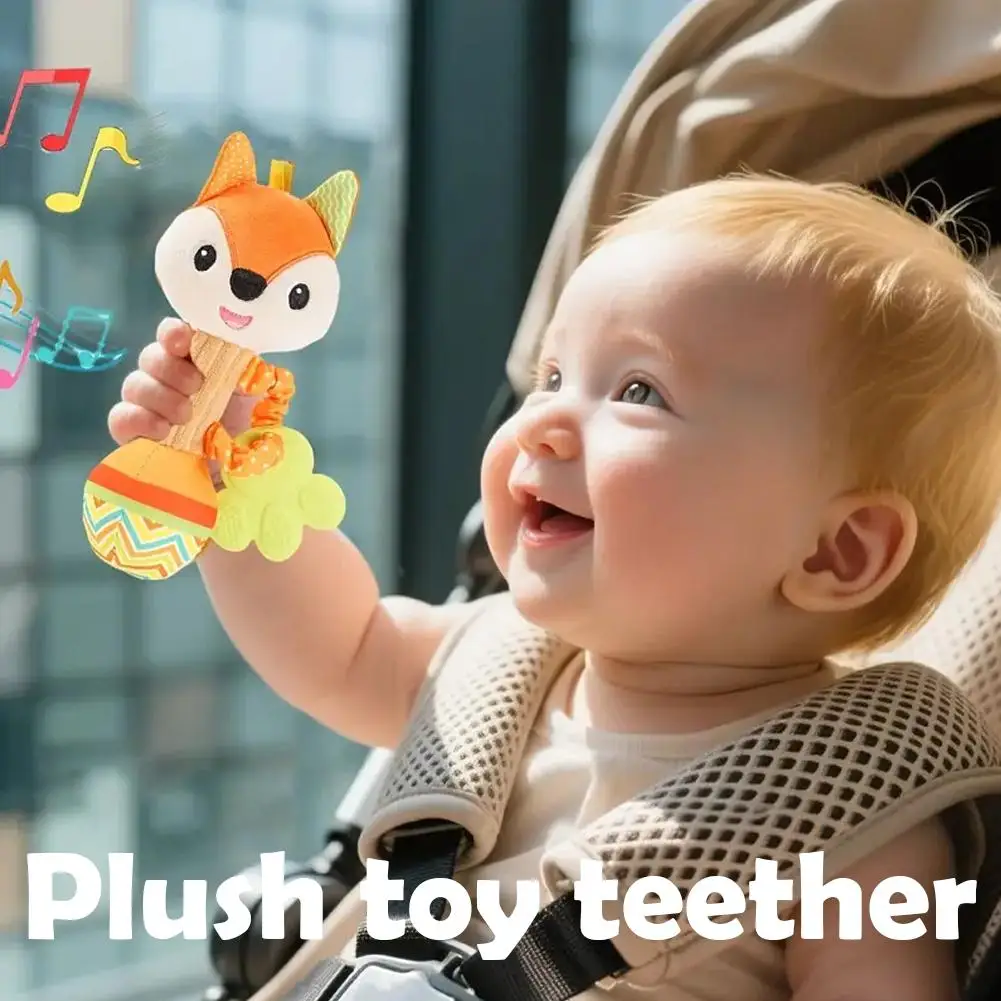 Plush Toy Teether Baby Rattles Soft Stuffed Animal Cloth Rattle Ball  Training Educational Sensory Toys
