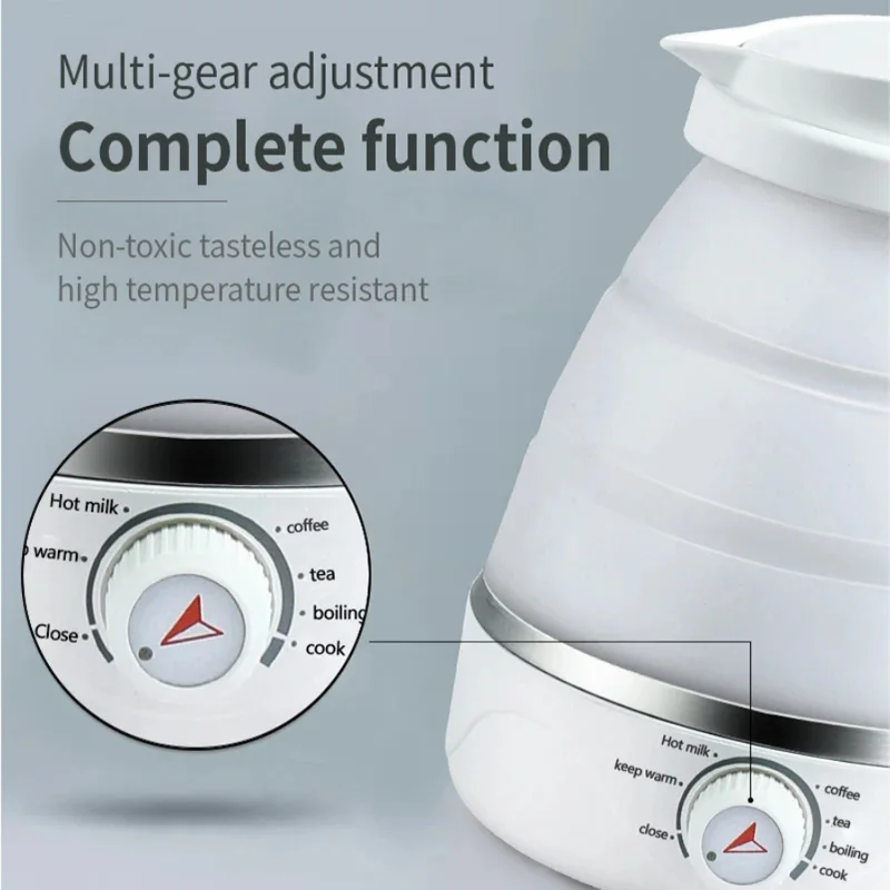 Eletrodomésticos de chaleira dobrável de silicone portátil chaleira de viagem manter quente chaleira de temperatura ajustável