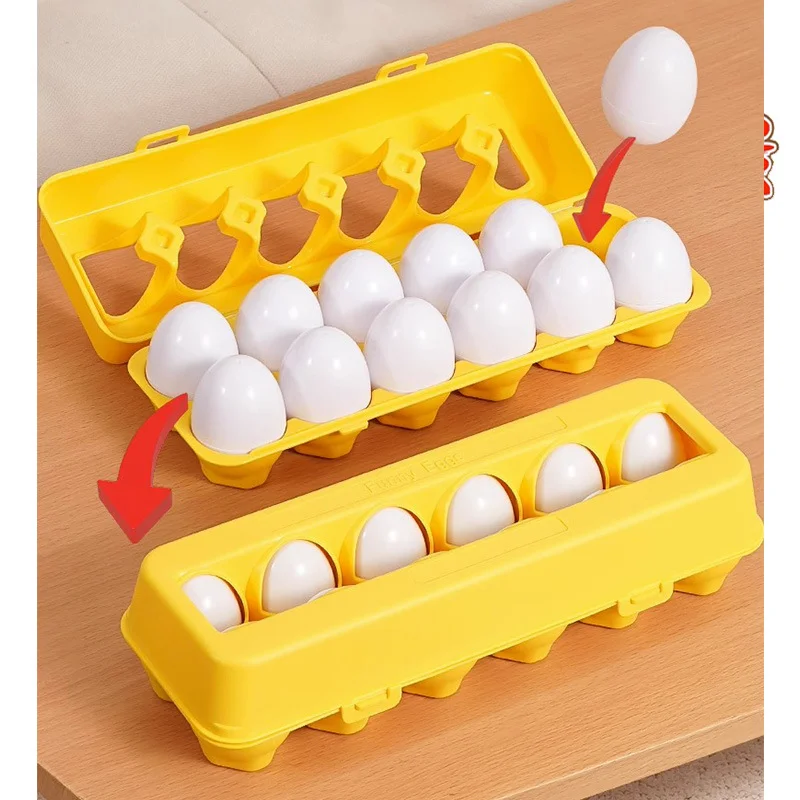 Giocattoli per uova Montessori Selezionatore di forme di colore Giochi di abbinamento Giocattoli educativi per l'apprendimento per bambini di 1-3 anni