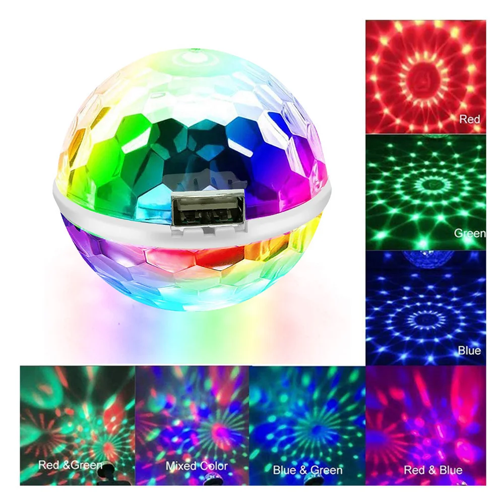 Luz LED RGB con USB para escenario de coche, lámpara portátil para DJ, fiesta familiar, Bola de colores, Bar, Club, efecto de escenario, decoración, iluminación para teléfono móvil
