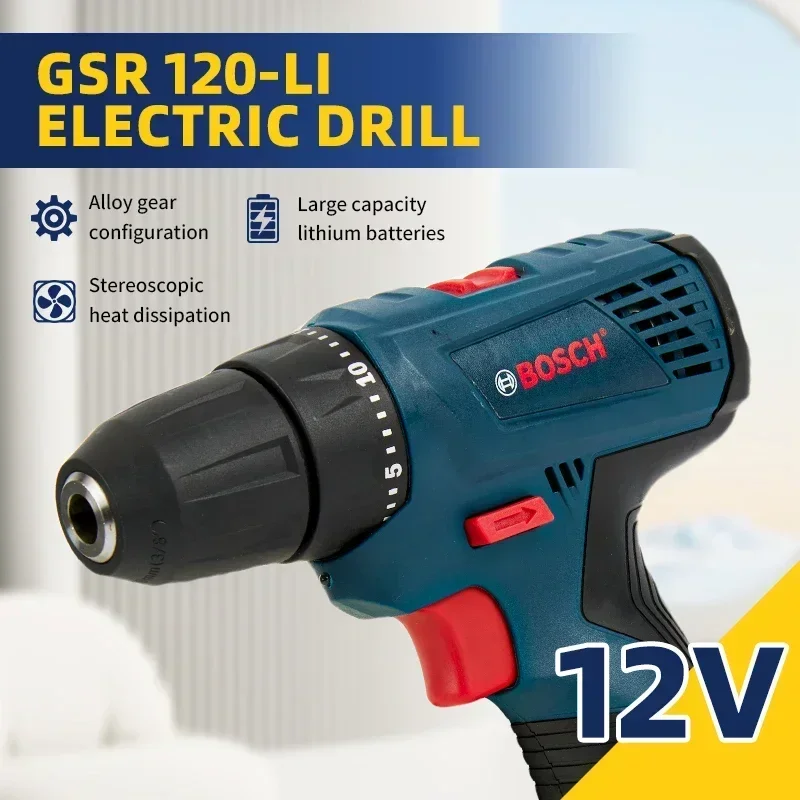 

Bosch GSR120-LI Professional Electric Drill Cordless Electric Hand Drill Multi-Functio n Home DIY Screwdriver Power Tools
