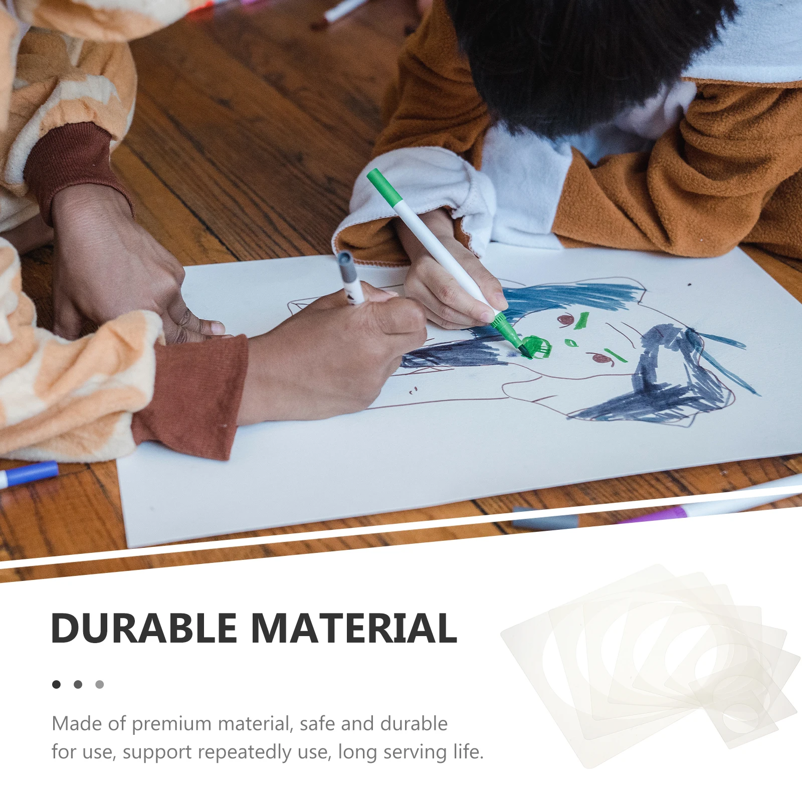 แม่แบบลายฉลุสำหรับวาดภาพ 8 ชิ้น รูปทรงวงกลม ทำจากพลาสติก สำหรับงาน DIY วาดภาพบนผนัง ใช้ซ้ำได้ ทนทาน