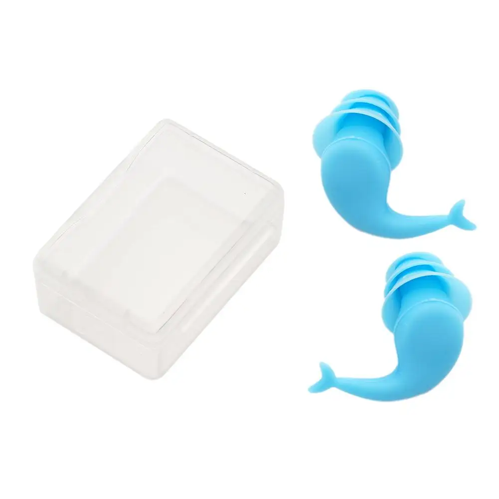 1 Pair Silicone Waterproof Earplug Environmental Soft Ear Plugs For Adult Children Swimming Diving Portable Earplug With Box