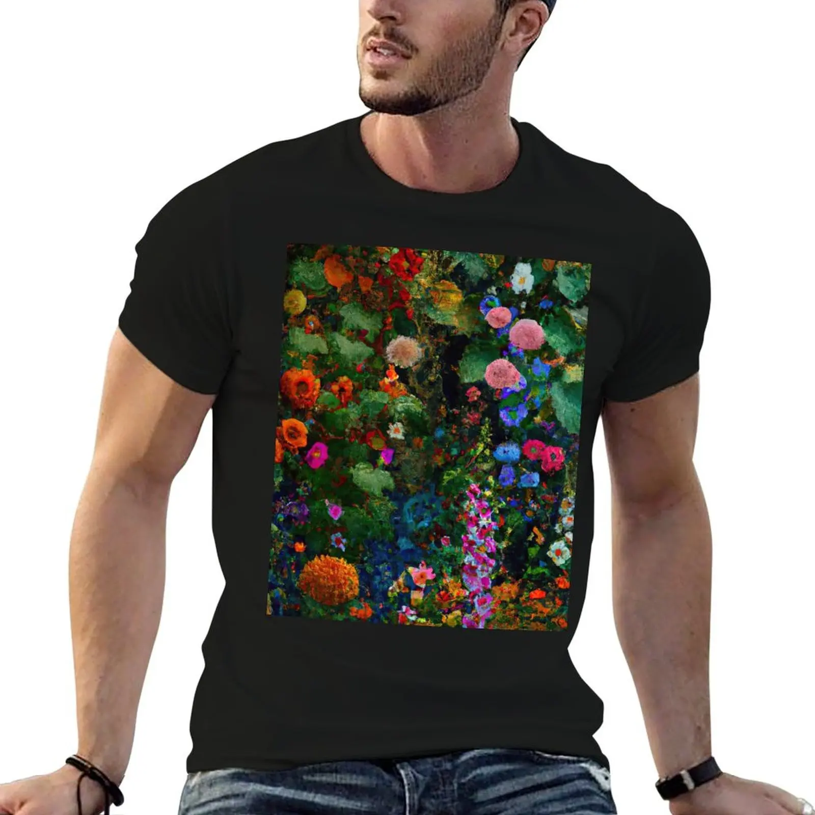 

Flower Garden Gustav Klimt T-Shirt t shirt for man t shirt for man 100 percent cotton T-Shirt