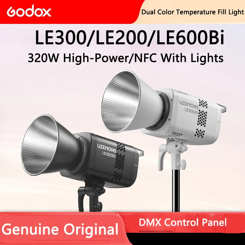 

Godox LE200Bi/LE300Bi/LE600Bi Bi-color LED Light LITEMONS 200w/300w/600w LED COB Video Fill Light for Filmmaking Live Streaming