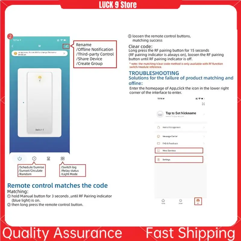 Wifi Smart Switch 30A Relay Module Smart Switch Controllers Home Automation On-Off Timing Speech-AB52