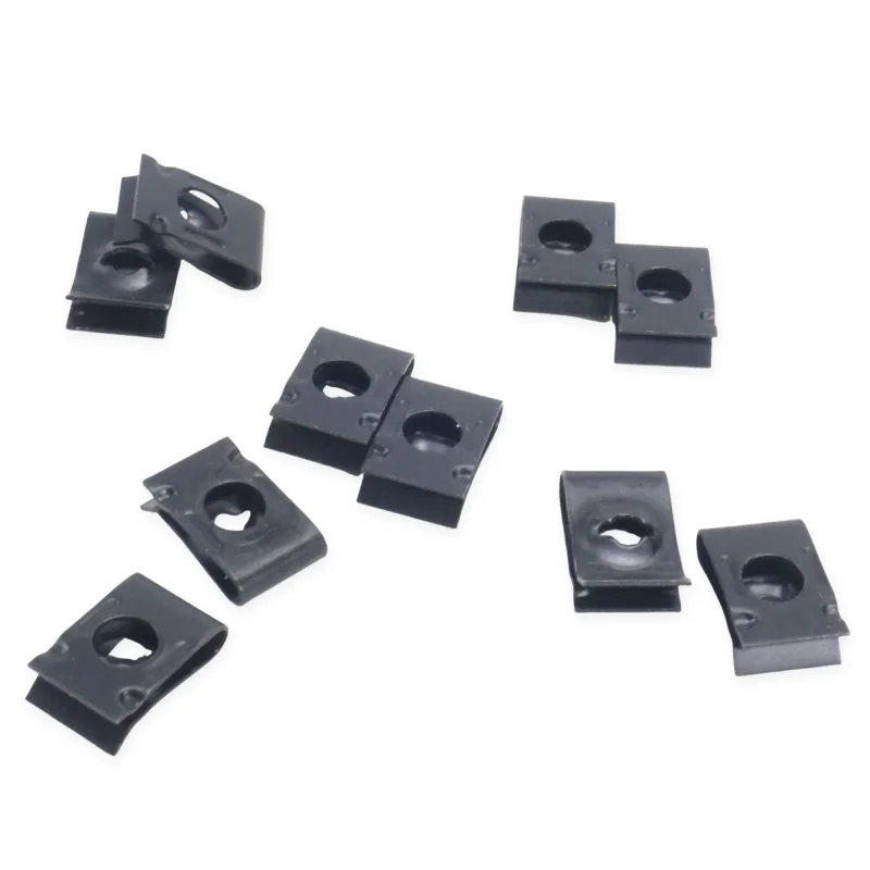 100PCS U-Type Nut Clips Black Spring Steel Self-Tapping Screw Retainer Fastener for Car Motorcycle Plastic Panel