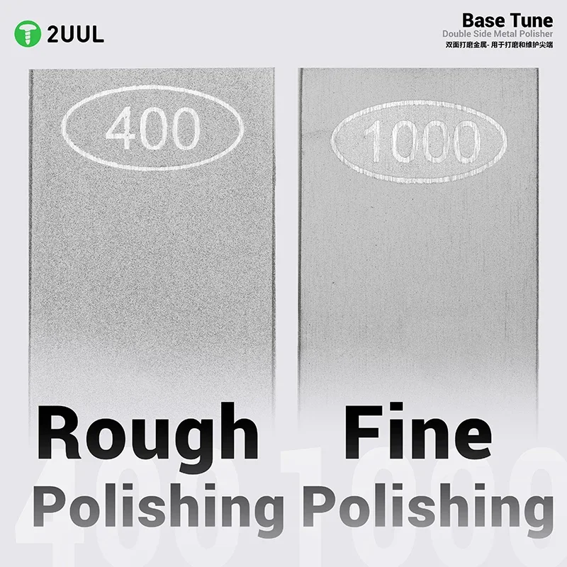 2UUL FM01 1PC Base Tune-Dual-Double Sides Metal Polisher for Phone Maintenance Tweezers Soldering Iron Tip Grinding Polisher