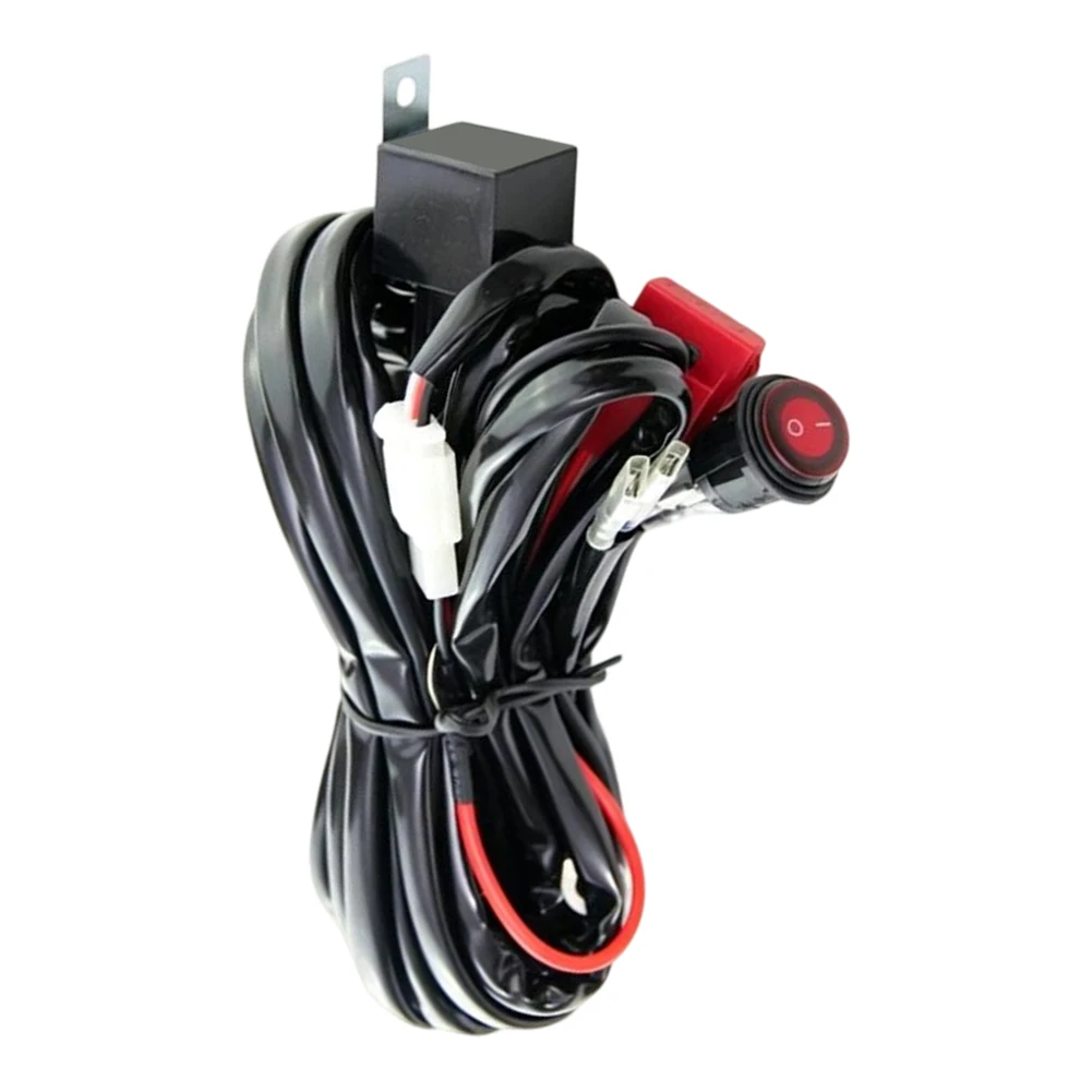 For work Lights and Fog Lights Wiring Harness for Off-Road Vehicles 12V 16A Black ABS Headlight Harness Replacement