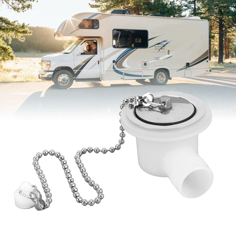 Konektor Saluran Air Wastafel RV dari Baja Tahan Karat dan ABS untuk Camper dan Kapal Pesiar dengan Adaptor Saluran Pembuangan untuk Drainase Efisien
