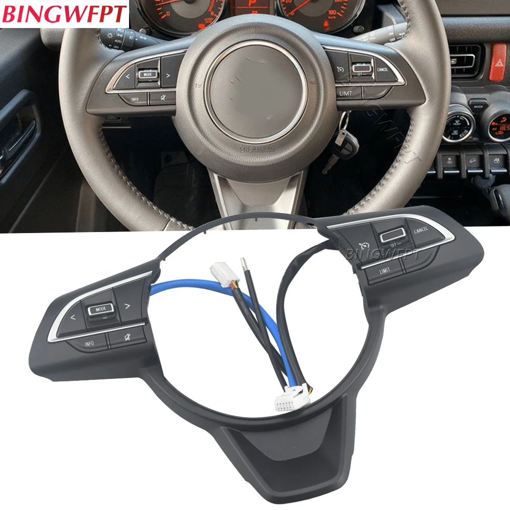 NEW For Suzuki Swifts Jiminy XL7 2019 -2023 Car Cruise Control Buttons Multi-functional Steering Wheel Music Volume Buttons