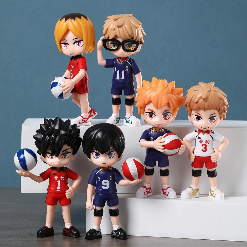 Hinata Shoyo Tobio Kageyama Kei Tsukishima Kozume Kenma Tetsurou Kuroo Yaku Morisuke фигурки домашний декор модели 6 шт./компл.