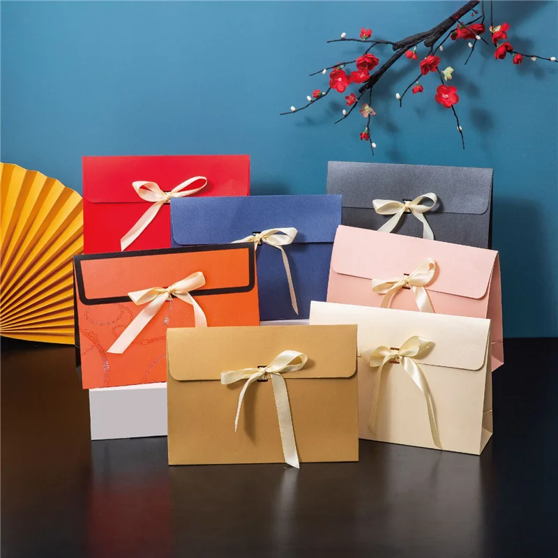 100Pcs/Lot Envelope Gift Box Folding Silk Scarf Gift Boxes Cashmere Shawl Scarf Packaging Handbag Storage Bag Packaging Box