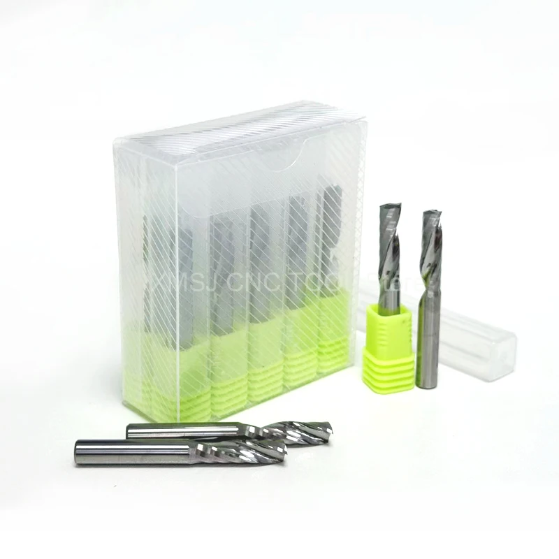 10Pcs/Lot 5A Top Quality Single Flute UP Spiral Milling Cutter CNC Carbide Router Bit For Acrylic PVC MDF Wood