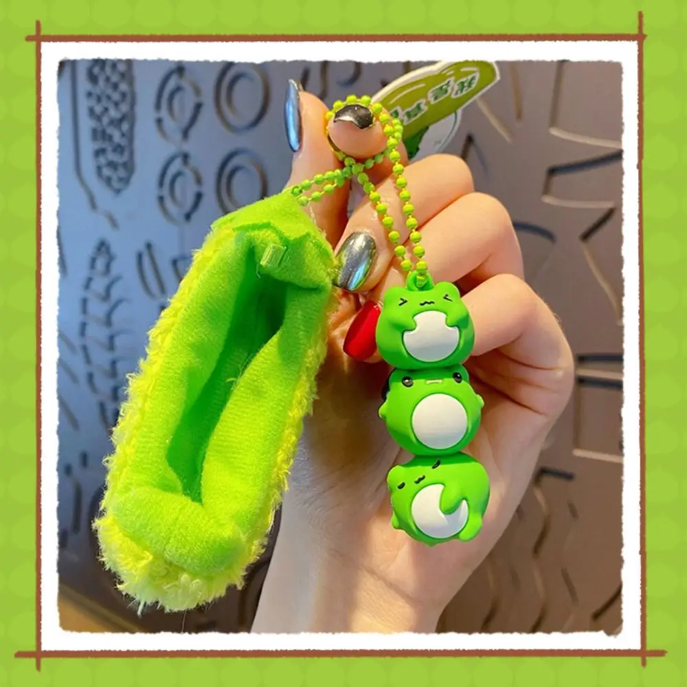 Detachable Frog Doll Plush Doll Pendant Plush Kawaii Car Key Chain Pendant Furry Pea Keychain