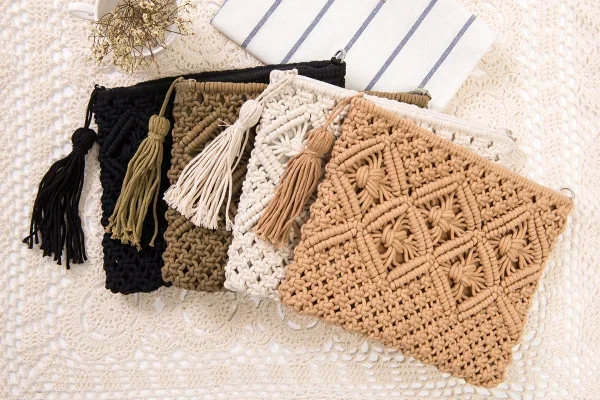 Fashion Woven Shoulder Bags Summer Women Cotton thread Weave Crossbody Beach Travel Handbag Female Bag Messenger Bags Bolsa  sac