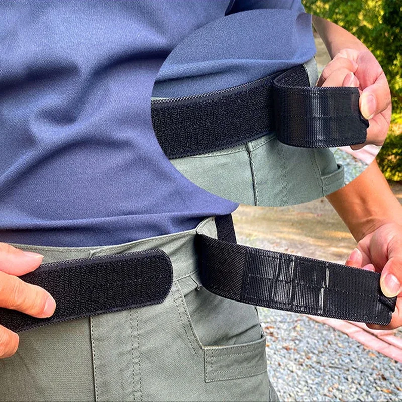Taktischer Innengürtel für Männer, Premium-Nylon, leicht, verstellbar von 105 cm bis 135 cm, Klettverschluss-Gürtel ohne Schnalle. – Detail 8