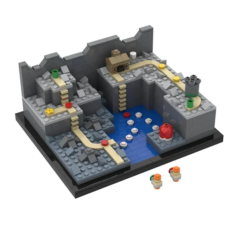 Juego de bloques de construcción MOC para niños, modelo Popular, aventura, cueva montañera, regalos de tecnología Modular, ensamblaje de vacaciones, juguetes, traje