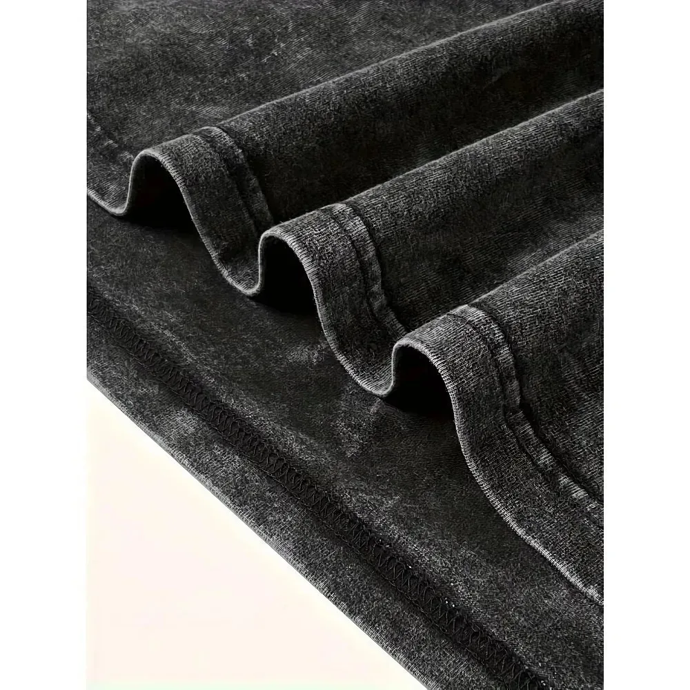 Demon Slayer Anime Oversized Washed T Shirt Unisex Vintage Gothic Graphic Print Short Sleeve Streetwear Summer Casual Fitness