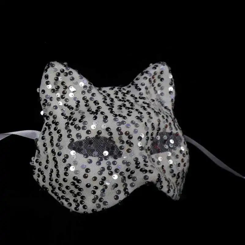Máscara de zorro de encaje para fiesta de Halloween, máscara de Animal de media cara para mujer, máscara de gato Sexy para baile de máscaras, juego de fiesta