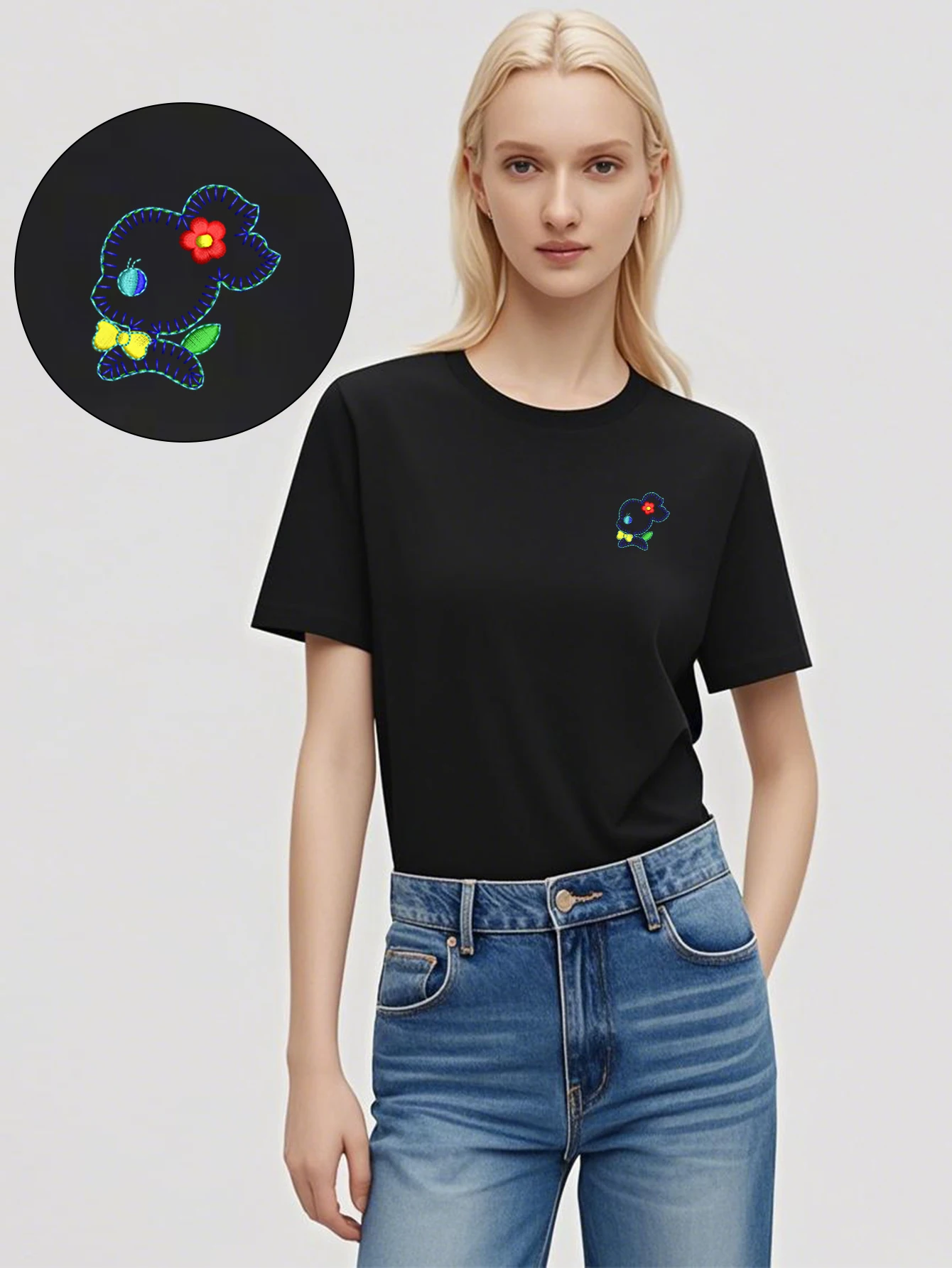 

Whisker Joy Men & Women Cute Rabbit Embroidered T-Shirt – Soft Cotton T-Shirts with Luxury Embroidery for Casual Weekends