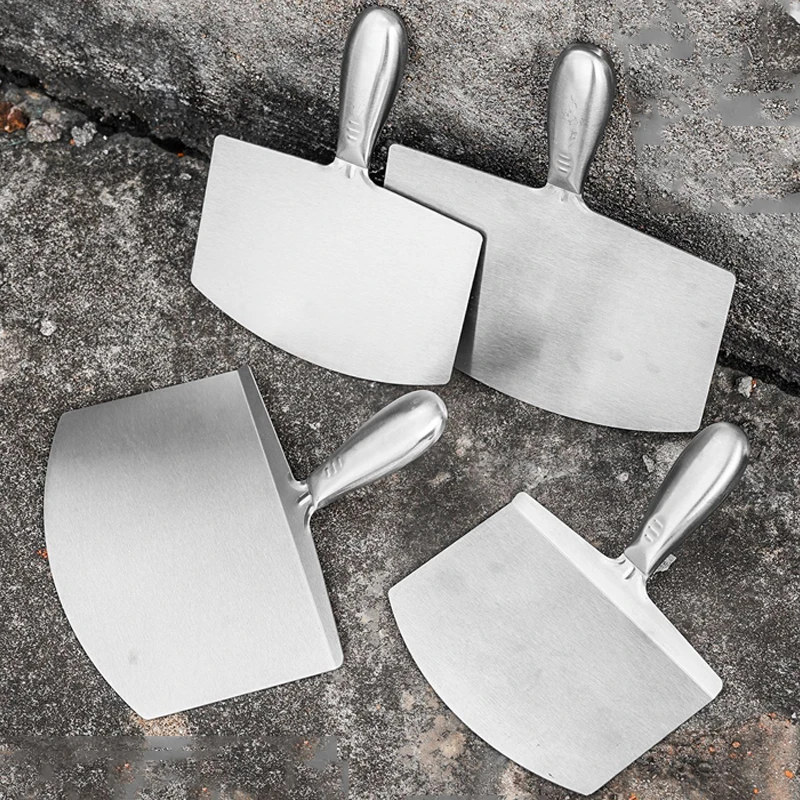 2Pcs Thickening Putty Knife Wall Filling Scraper Stainless Steel Plastering Trowel For Drywall Cleaning Shovel Construction Tool