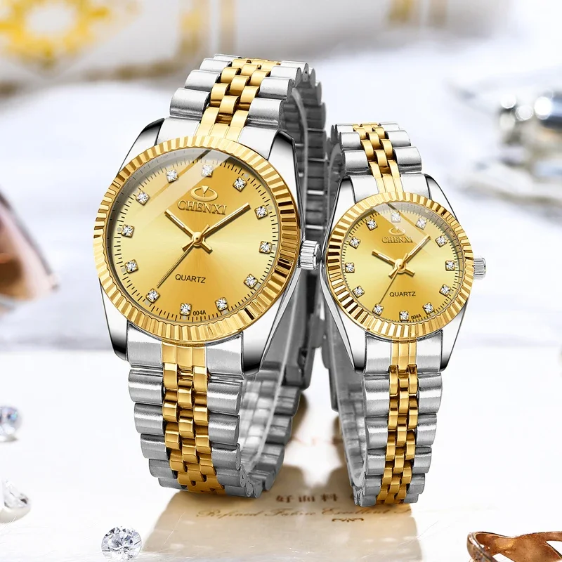 CHENXI 004A Couple Watch Luxury Brand Waterproof Watches Women Fashion Business Men Watch High Quality Quartz Lover Watches Gift