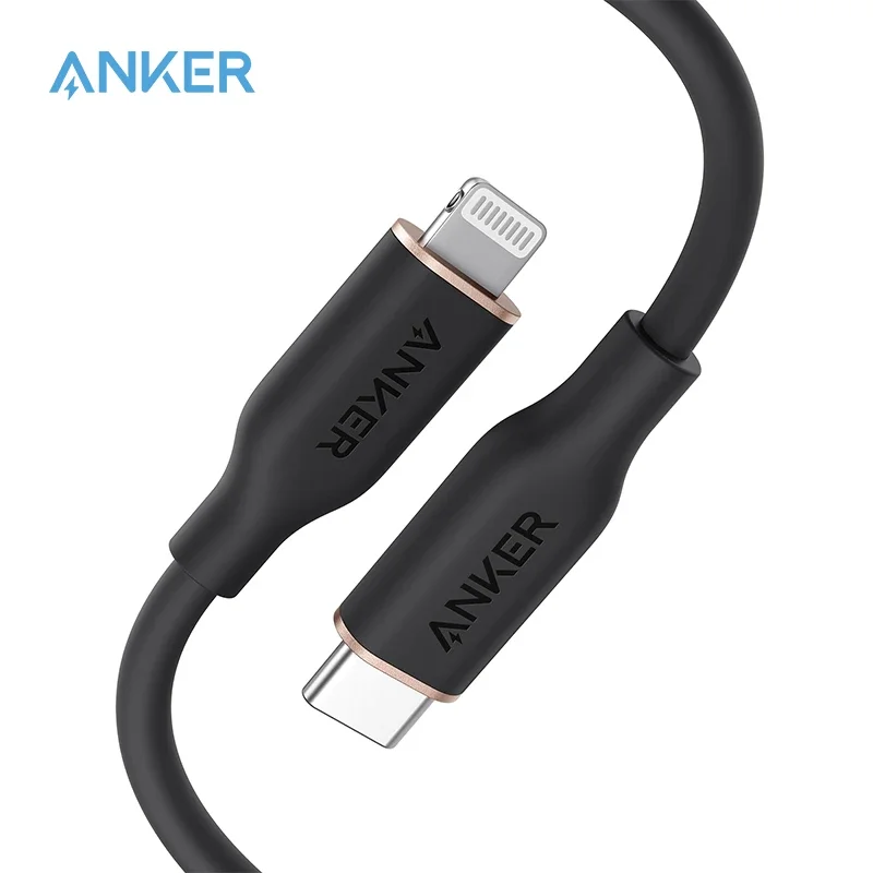 Anker-USB C Cabo de carregamento, Powerline III Fluxo para iPhone 13, 14 Pro Max, 12, 11, Data