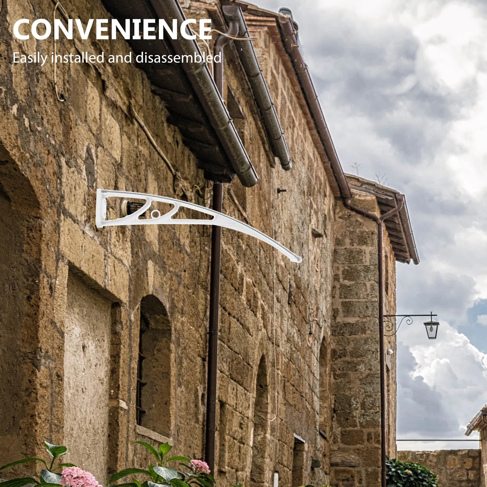 

PVC Reinforced Awning Bracket Easy Install Weather Resistant for Mobile Home Awnings Patio Canopy Support Mobile Home Awnings