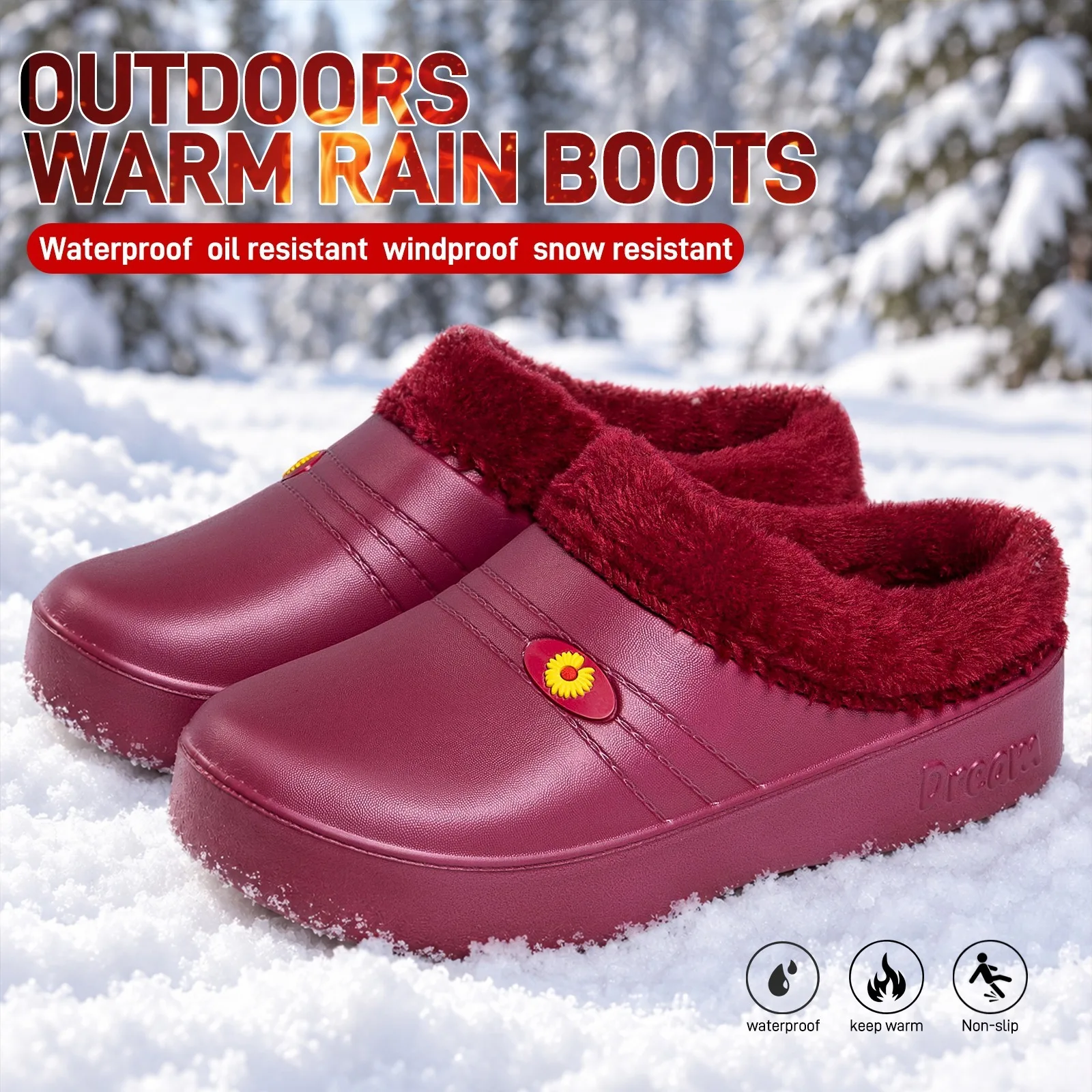 Baumwollschuhe für Damen im Winter, mit dicker Samtoptik und warmer Lederoberfläche, können mit einer dicken Sohle und leichtem Baumwollfutter getragen werden. – Detail 9