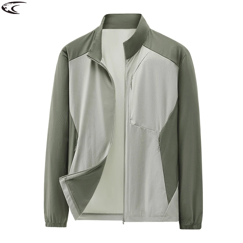 

LNGXO Men's Women's Summer Sun Protective Jacket Quick Dry Stretch Stand-Up Collar Windbreaker Outdoor Hiking Climbing Coat