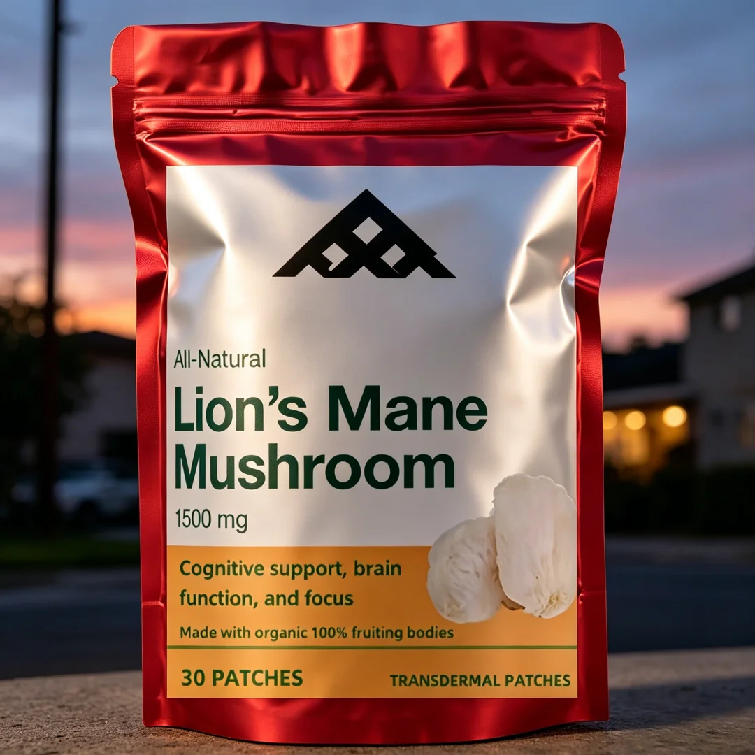 30 Patches Lions Mane Mushroom Transdermal Patches Rich in Alpha Glucan for Memory, Focus with Immune Support