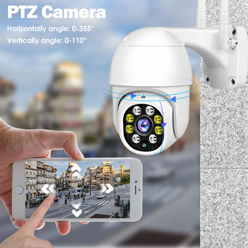 QZT ICSEE WIFI PTZ Camera Video Surveillance Waterproof CCTV Home Security Camera Surveillance 1080P Dome IP Camera WIFI Outdoor