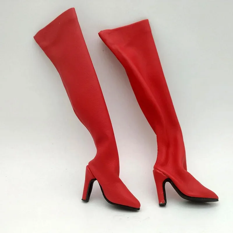 Phicen 1/6 Scale Red Long Boots Leather Loose Hollow Shoes Model for 12in Action Figure TBL PH Body Accessory Toys