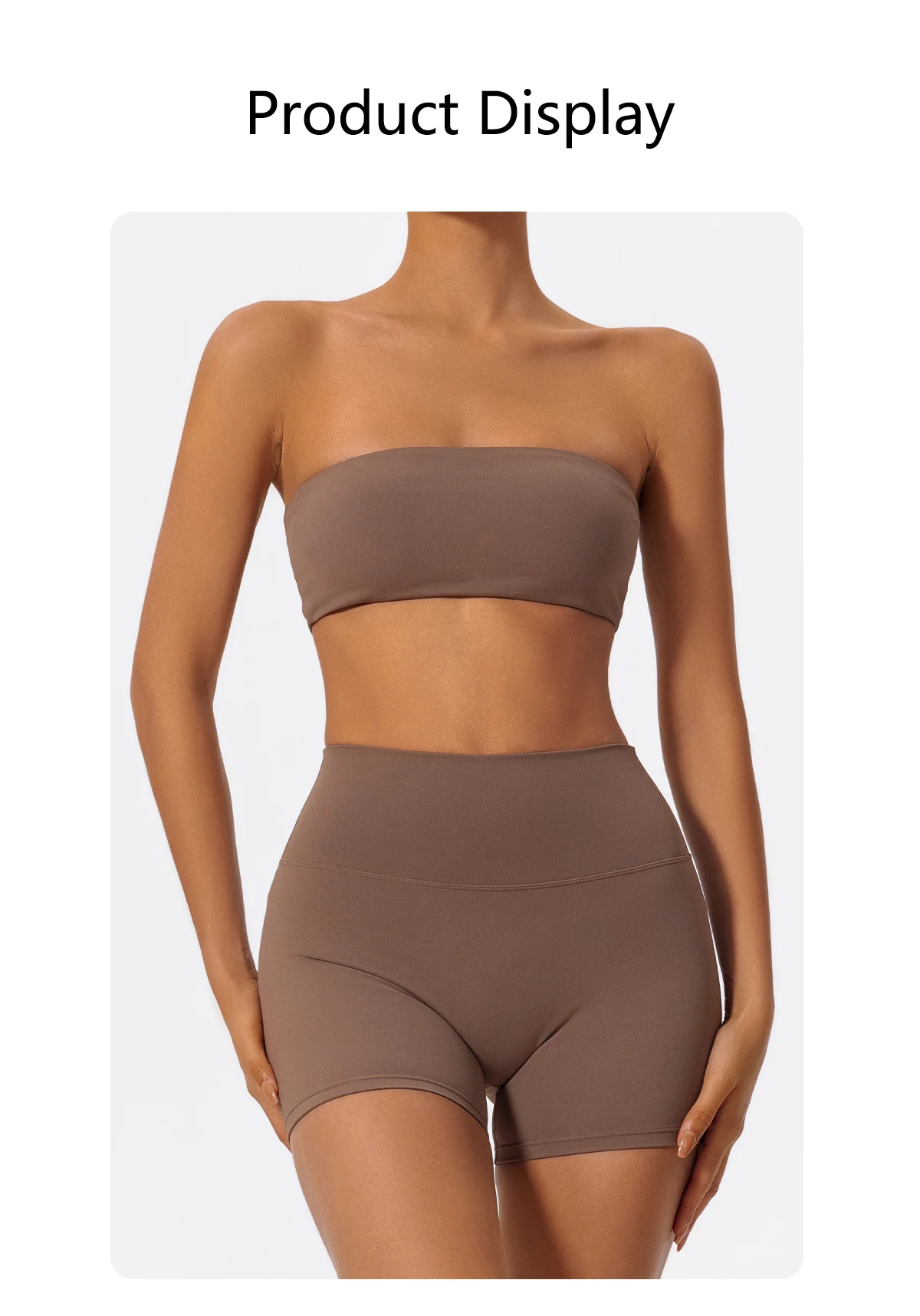 Hearuisavy Sommer Casual Sport-BH Gym Push-Up Unterwäsche Fitness Workout Trägerloses Bustier Bandeau Damen Yoga Kleidung Tube Top – Detail 1