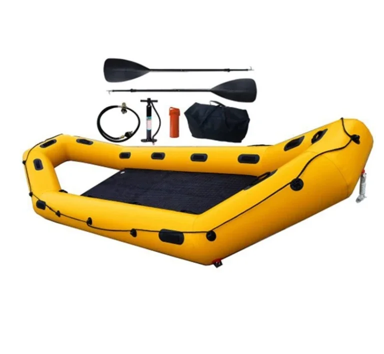 Water Rescue Equipment 4.5M Pvc Inflatable Fishing Rowing Boat Ice Rescue Boat