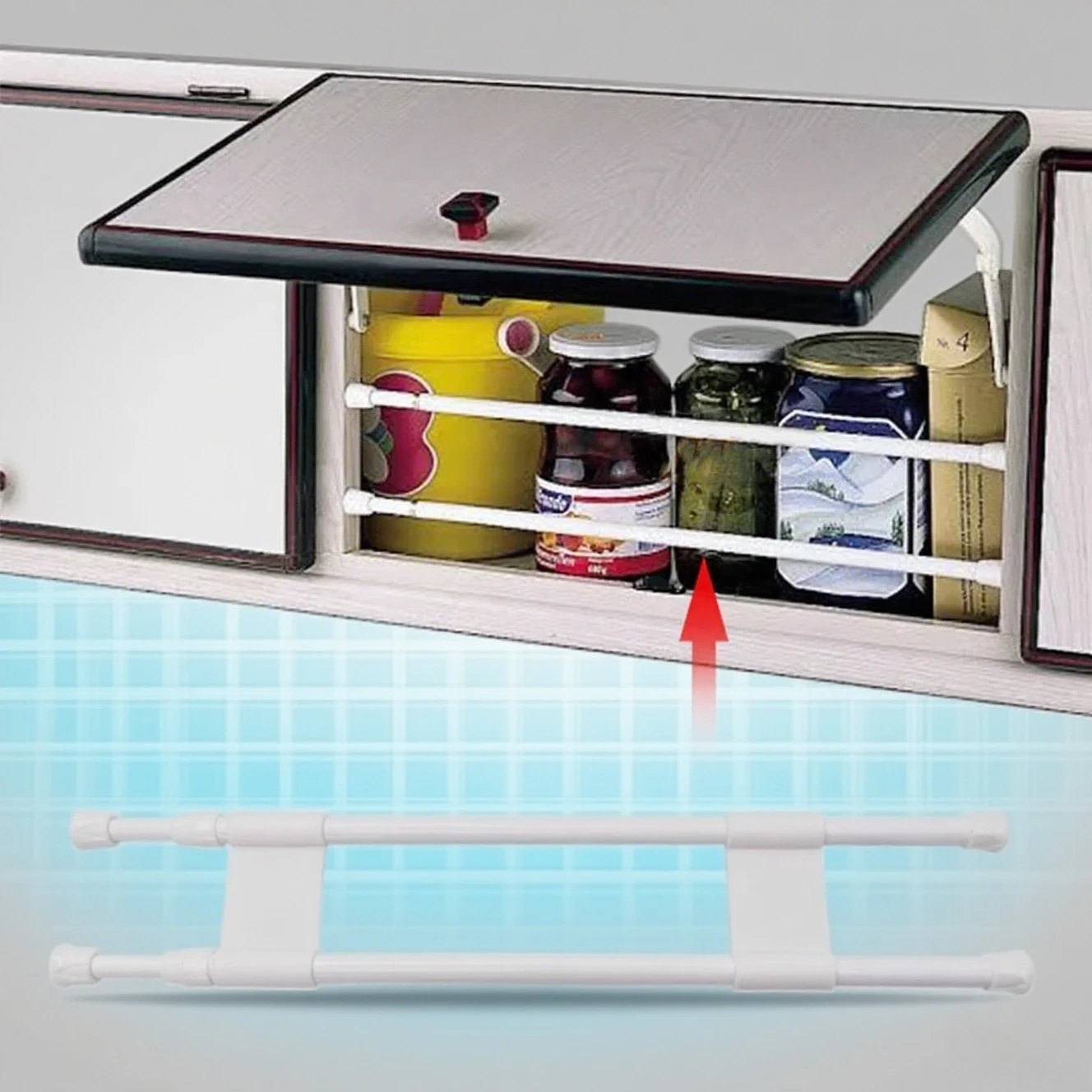 1 Juego de postes para armario colgante RV, valla de acero inoxidable 304 con varillas sólidas para caravana, Camper, duradero, fácil de instalar