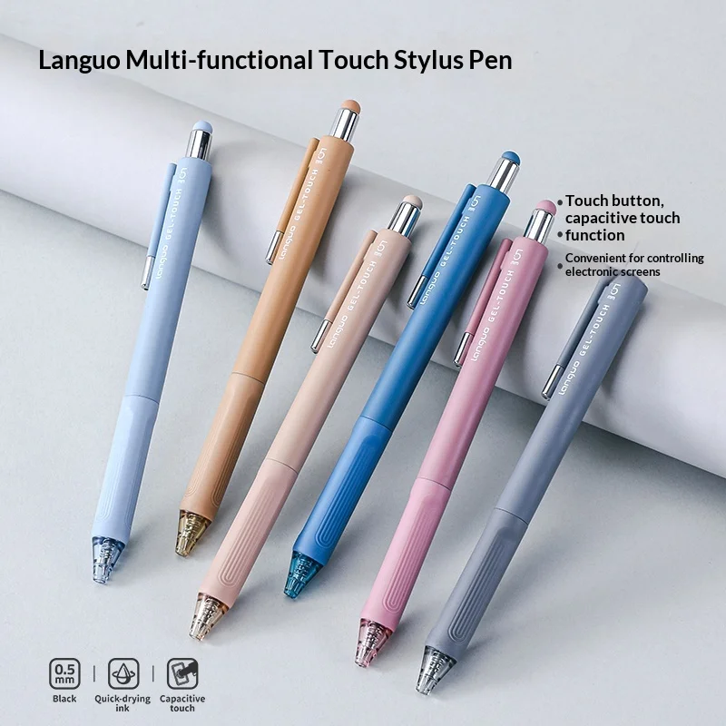 Langguo Multifunctional Touch Pen Gel Pen 0.5mm Ballpoint Pen for Writing Touch Screen Pen Stationery School Office Supplies