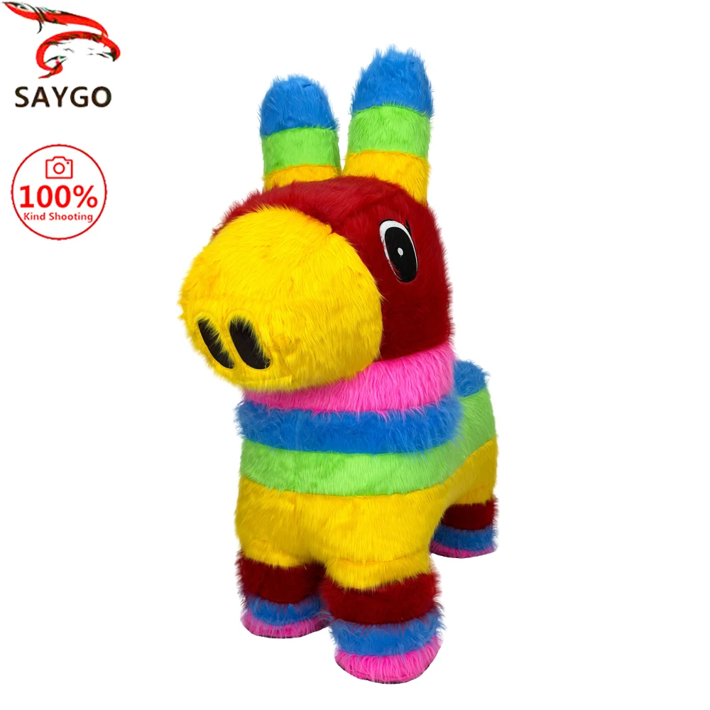 

SAYGO Adult Inflatable Rainbow Horse Plush Costume Character Cosplay Halloween Christmas Party Mascot Costume