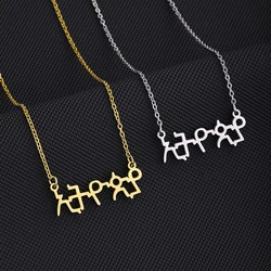 Fashion Ethiopia Amharic Pendant Necklaces for Women Girl Silver Color/Gold Stainless Steel Jewelry African Eritrean Ethiopian