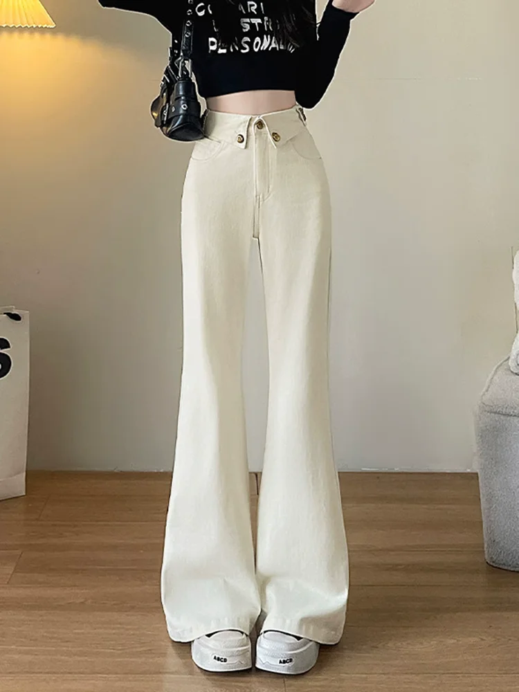 Hohe Taille Vintage Bootcut Jeans frauen Casual Taste Koreanische Mode Vaqueros Lose Retro Streetwear Breite Bein Denim Hosen