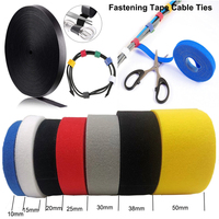 5M/Roll 10/15/20/25/30/50mm Reusable Fastening Tape Cable Ties Double Side Hook Roll Hook and Loop Straps Wires Cords Organizer