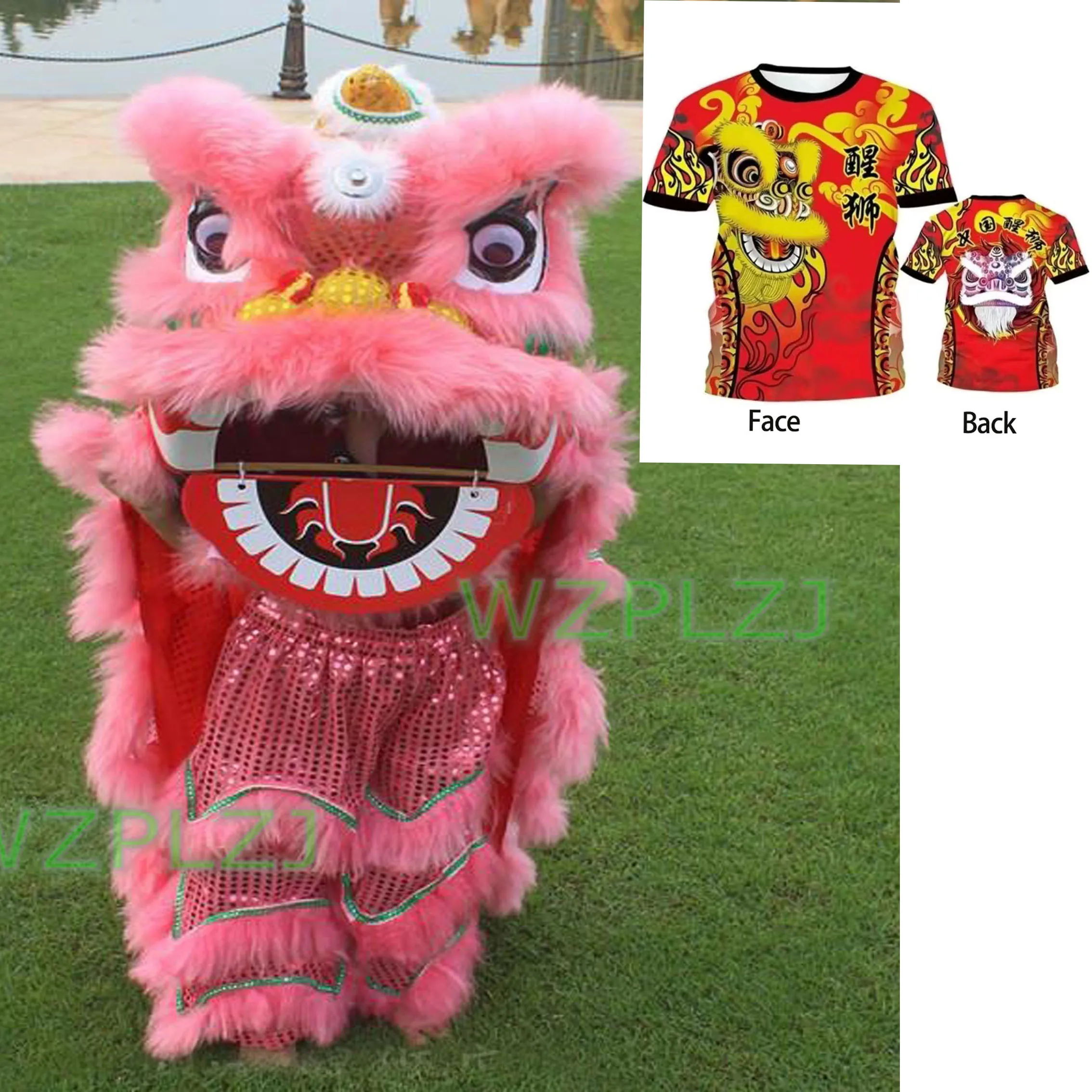 Royal 12 inch Lion Dance Costume Pants Tshirt  3-5 Age Child Kid Play Party Performance Outdoor Parade Event Stage Mascot China