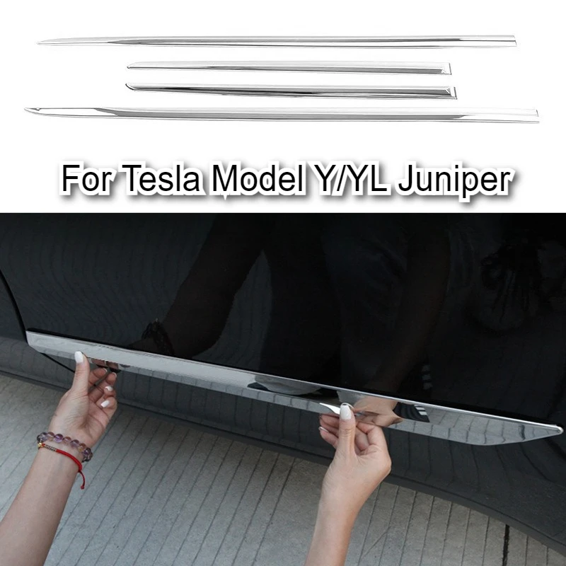 

Car Door Decorative Strips For Tesla Model Y 2025 Door Edge Anti-collision Stainless Steel Protective Patch Modified Accessories
