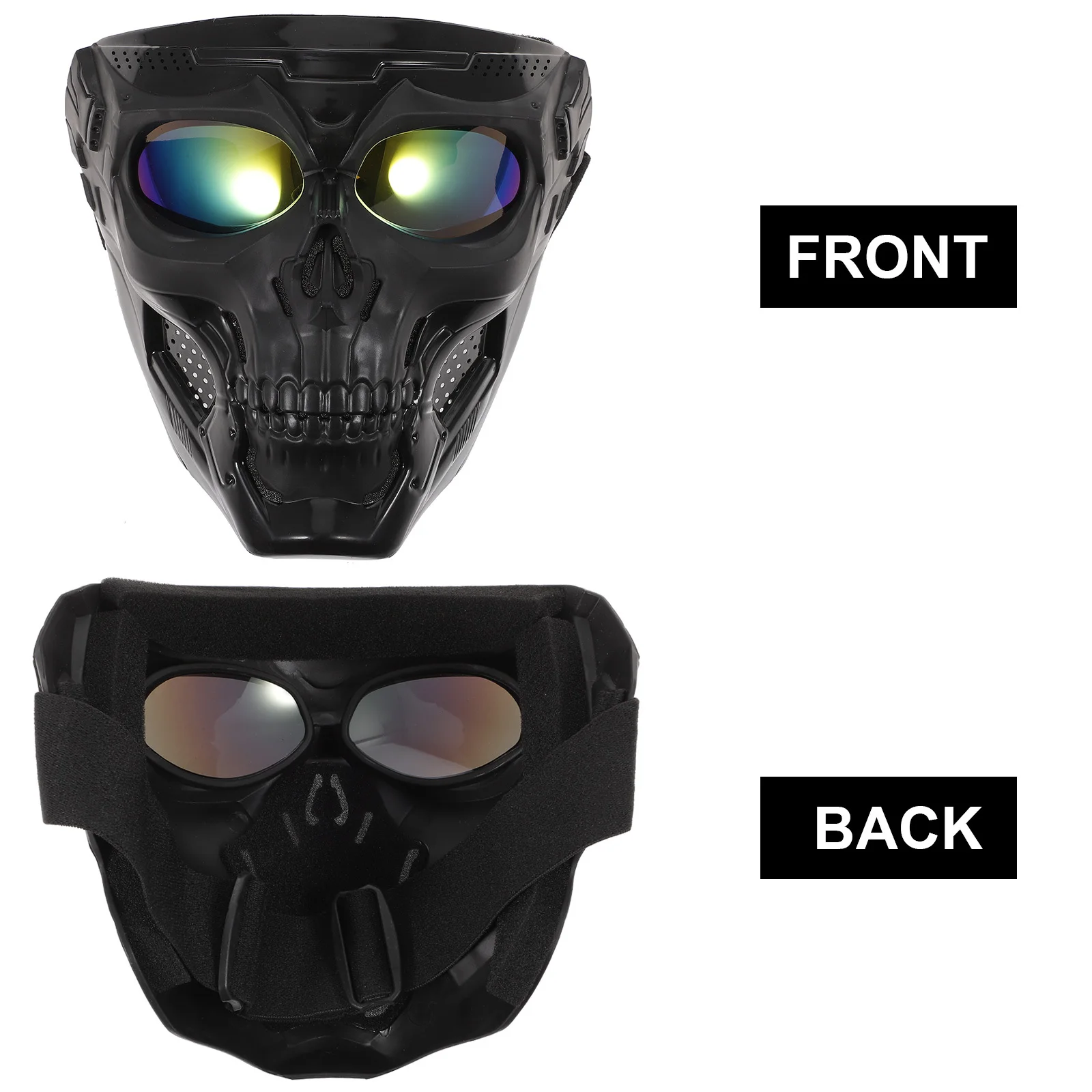 

Riding Goggles with Skull Design Wear Resistant Anti Glare Protection for Motorbike Cycling Games Ideal for Halloween Carnival