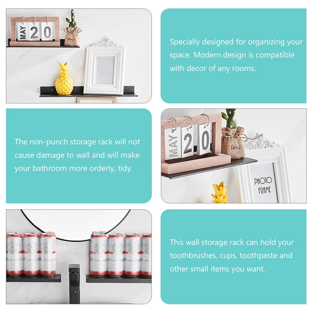 

Bathroom Shelf Wall Rack Aluminum Alloy Modern Design Storage Rack Toothbrush Cup Holder Wall Mounted Shower Shelf