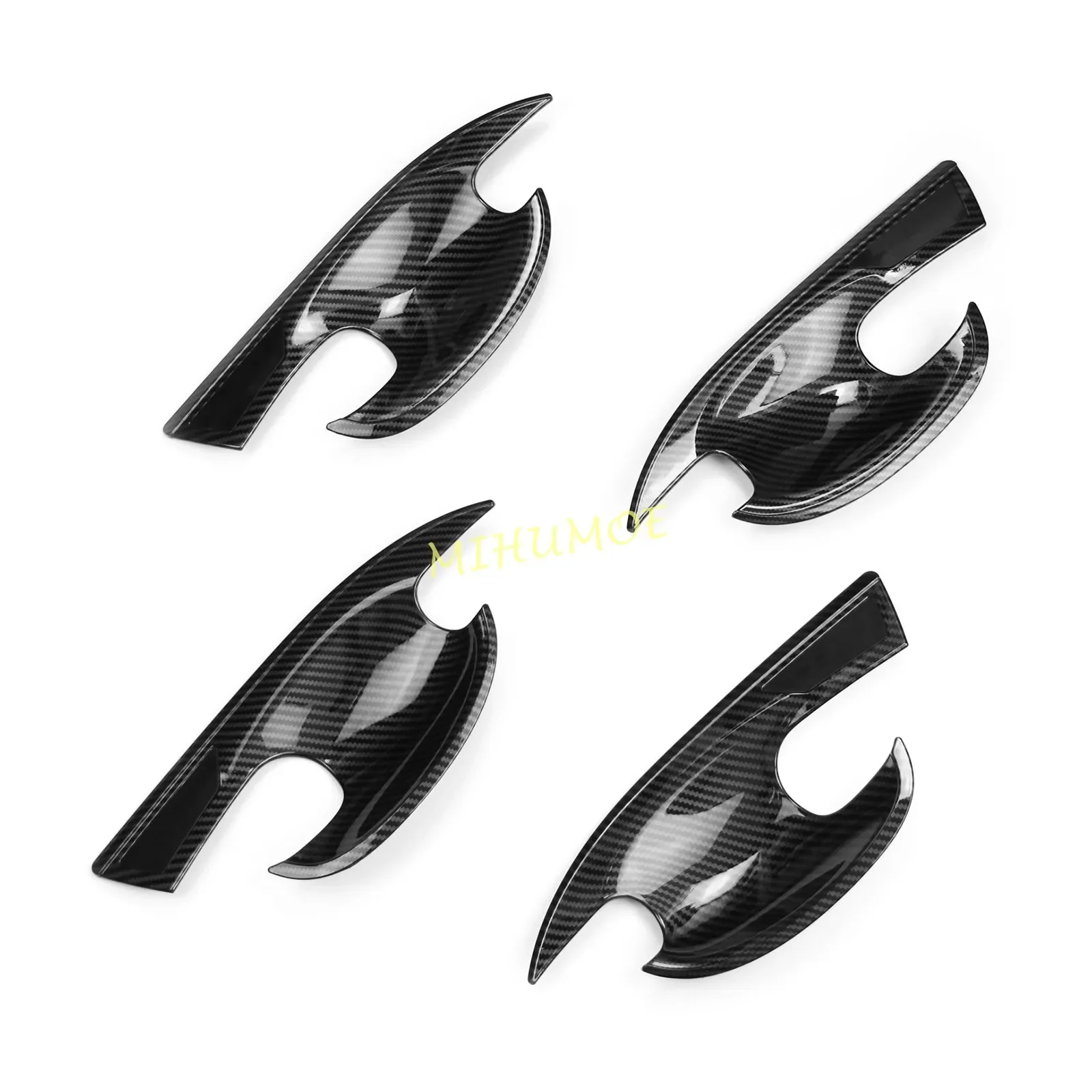 ABS Carbon Fiber Car Exterior Door Handle Bowl Cup Cover Trim For Mazda CX30 CX-30 2020 2021 2022 2023 2024 Black