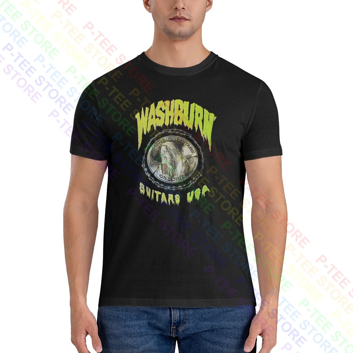 Washburn Dimebag Darrell Dime Shirt T-shirt Gift Print Splicing High Quality Tee