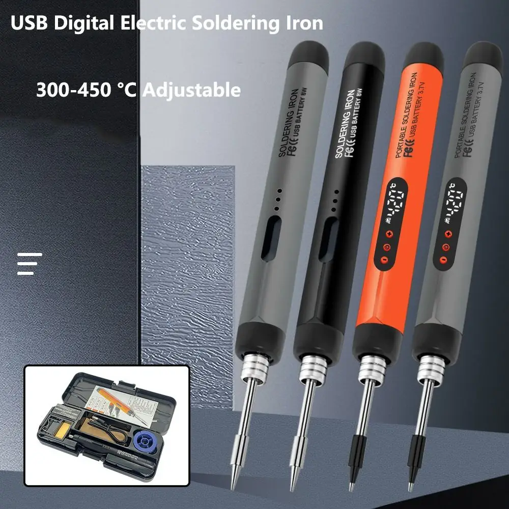 USB Digital Electric Soldering Iron Fast Charging Intelligent Solder Iron 300-450 Degrees Adjustable Portable